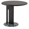 Tavolino rotondo Ambrogio Basso nero con base in marmo verde alpi*Morica Design Online