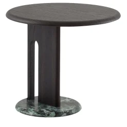 Tavolino rotondo Ambrogio Basso nero con base in marmo verde alpi*Morica Design Online