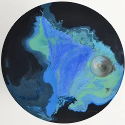 Tavolino rotondo Astraliti in metallo dai toni freddi #2*Cupioli Outlet