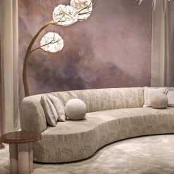 Tavolino rotondo in metallo e resina rosa anticato Amber*Chiara Provasi Best