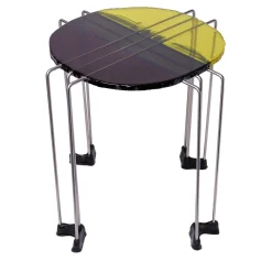 Tavolino rotondo Triple Play marrone e verde di Gaetano Pesce*Corsi Design Factory Discount