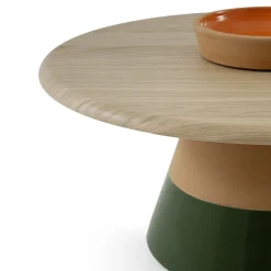 Tavolino Sablier con base in argilla e piano in legno di rovere*Morica Design Outlet