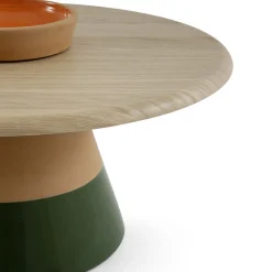 Tavolino Sablier con base in argilla e piano in legno di rovere*Morica Design Outlet