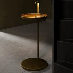 Tavolino Secondopiano in ottone con luce LED*Renzo Serafini Best