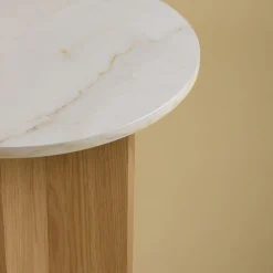 Tavolino Sherman in Marmo Calacatta Oro e Rovere*Lebanto