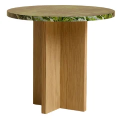 Tavolino Sherman in Marmo Verde Tifone e Rovere Massello*Lebanto