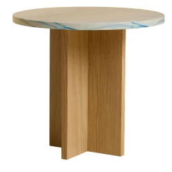 Tavolino Sherman in Marmo Azul Macaúbas e Rovere Massello*Lebanto Outlet