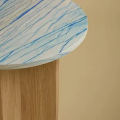 Tavolino Sherman in Marmo Azul Macaúbas e Rovere Massello*Lebanto Outlet