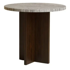 Tavolino Sherman in Travertino Titanio e Rovere Massello*Lebanto Discount