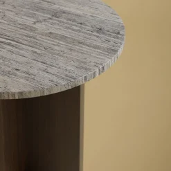 Tavolino Sherman in Travertino Titanio e Rovere Massello*Lebanto Discount