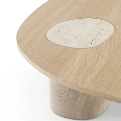 Tavolino Stone ovale in rovere naturale con base in marmo tornito*Morica Design Hot