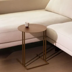 Tavolino Thabit rotondo in acciaio marrone*Splot Design Sale