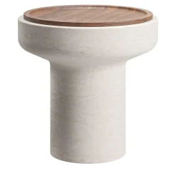 Tavolino Tivoli in travertino e noce di Ivan Colominas*MMairo