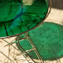 Tavolo alto Mr Joe in metallo con piano in vetro di Murano*Alice Crepaldi Clearance