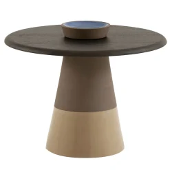 Tavolo alto Sablier con base in argilla e piano impiallacciato in rovere Laguna*Morica Design Outlet