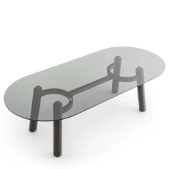 Tavolo Arco in vetro fumé e rovere Laguna*Morica Design Clearance