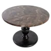 Tavolo Bistro Santo Stefano con Base Nera Dipinta a Mano e Piano Tondo in Marmo*Porte Italia Outlet
