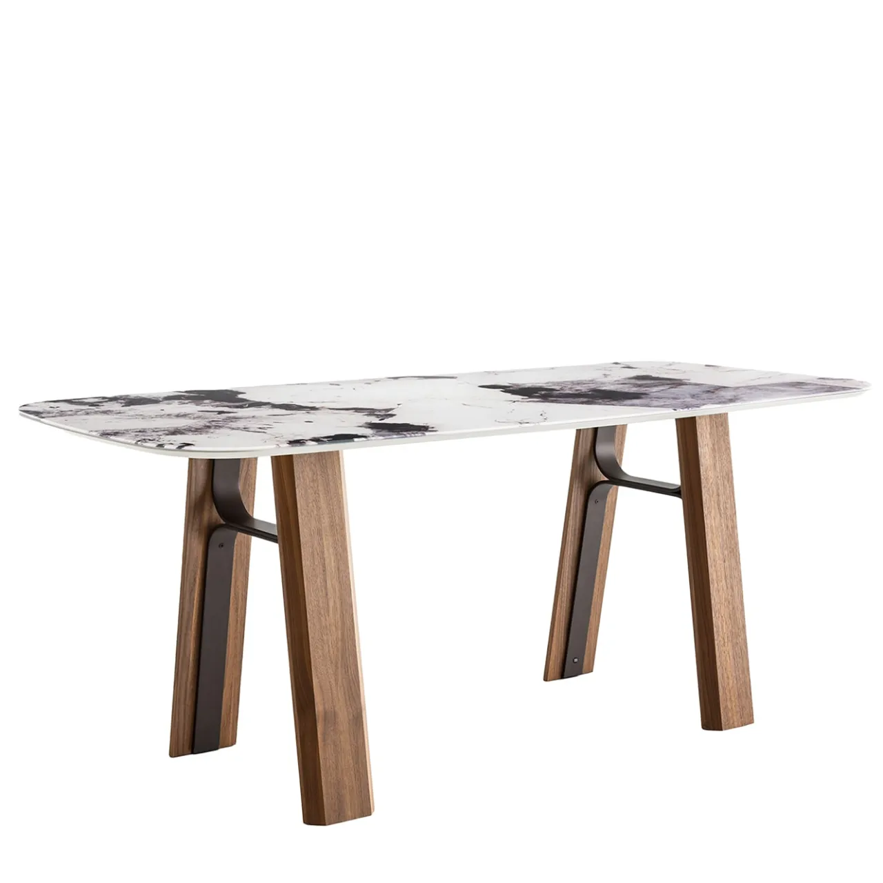 Tavolo Bridge Patagonia effetto marmo e noce canaletto*Morica Design Outlet