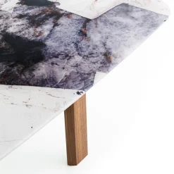 Tavolo Bridge Patagonia effetto marmo e noce canaletto*Morica Design Outlet