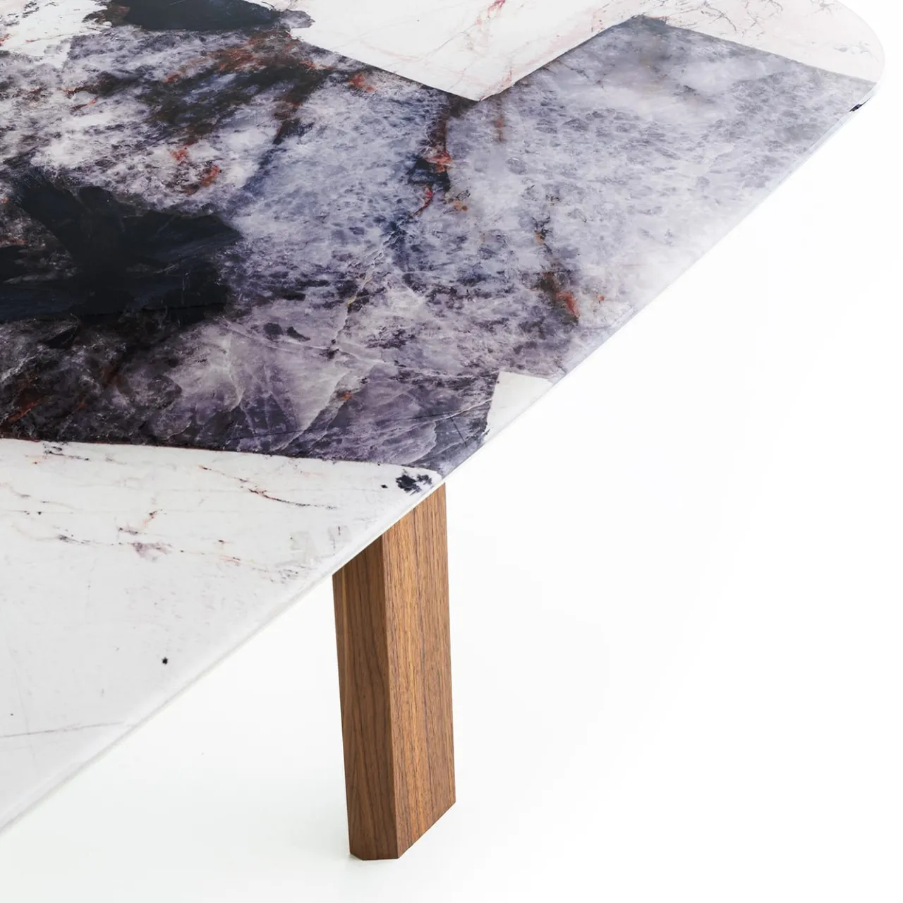 Tavolo Bridge Patagonia effetto marmo e noce canaletto*Morica Design Outlet