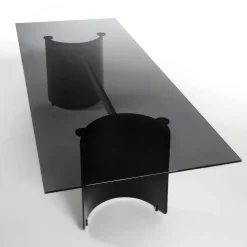 Tavolo Butterfly in Vetro Nero*Enrico Pellizzoni