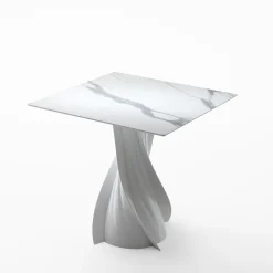 Tavolo da bistrot in bioplastica con finitura in marmo rovesciato Soho*Elli Hot