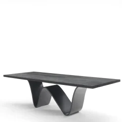 Tavolo da pranzo Bree E Onda in rovere massello nero e ferro*Riva 1920
