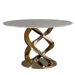 Tavolo da pranzo Cerberus con piano in marmo Onyx Gold*Villari Best