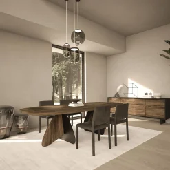 Tavolo da pranzo Cross in noce massello e ferro*Riva 1920 Outlet