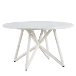 Tavolo da pranzo da esterno in marmo bianco Uni 130*Veltha Outdoor Stone Design Clearance