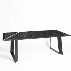 Tavolo da pranzo Domino Nero Marquinia*La Sartoria del Marmo by Lombardi Marmi Online
