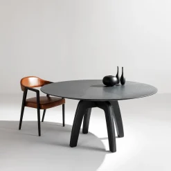 Tavolo da Pranzo Feel Rotondo in Legno Tinto Nero*Laura Meroni New