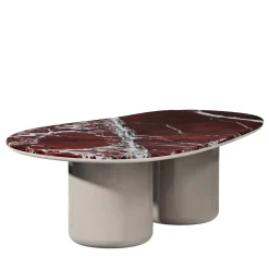 Tavolo da pranzo Laghi II in marmo Rosso levanto e legno tortora opaco di Artefatto Design Studio*Secolo Outlet
