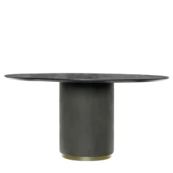 Tavolo da Pranzo Niku in Pelle Grigio Asfalto e Legno*Franco Bianchini Best