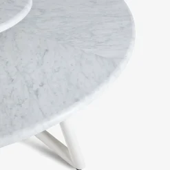 Tavolo da pranzo outdoor in marmo bianco Hermu 180*Veltha Outdoor Stone Design Outlet