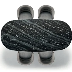 Tavolo da pranzo ovale Alma-Decor ED/50 669 con piano in marmo Silver Paradiso*Zanaboni Online