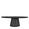 Tavolo da pranzo ovale Eos in pelle galuchat nera*Cupioli Best