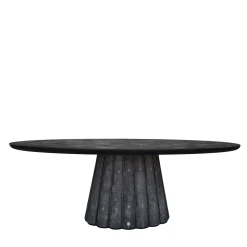 Tavolo da pranzo ovale Eos in pelle galuchat nera*Cupioli Best