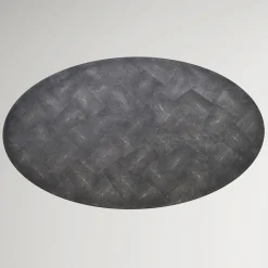 Tavolo da pranzo ovale Eos in pelle galuchat nera*Cupioli Best