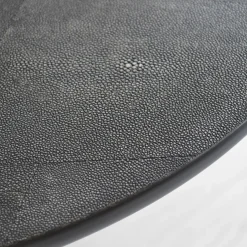 Tavolo da pranzo ovale Eos in pelle galuchat nera*Cupioli Best