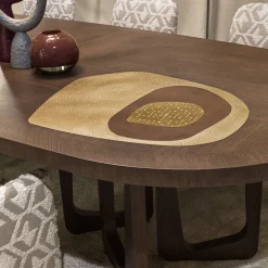 Tavolo da pranzo ovale Philosophy con intarsio in ottone*Chiara Provasi Sale