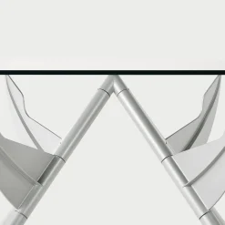 Tavolo da pranzo President M in alluminio lucido e vetro*Baleri Italia New