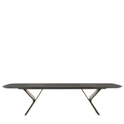 Tavolo da pranzo rettangolare Metaverso con Lazy Susan e base in multistrato curvo*Morica Design Outlet