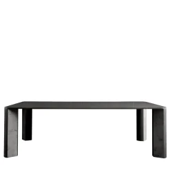 Tavolo da pranzo rettangolare in marmo nero con overlay*Luce Di Carrara Sale