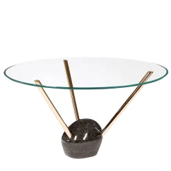 Tavolo da pranzo rotondo con piano in vetro Rays*VGnewtrend Online