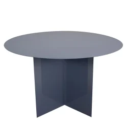 Tavolo da pranzo rotondo blu Across*Secondome Edizioni Discount