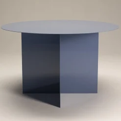 Tavolo da pranzo rotondo blu Across*Secondome Edizioni Discount