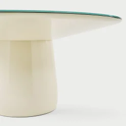 Tavolo da pranzo Roundel in cristallo bianco di Claesson Koivisto Rune*Baleri Italia Sale