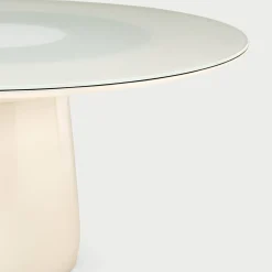 Tavolo da pranzo Roundel in cristallo bianco di Claesson Koivisto Rune*Baleri Italia Sale