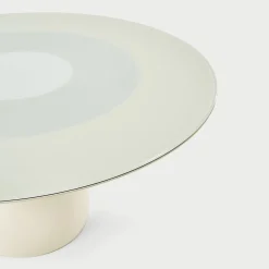 Tavolo da pranzo Roundel in cristallo bianco di Claesson Koivisto Rune*Baleri Italia Sale